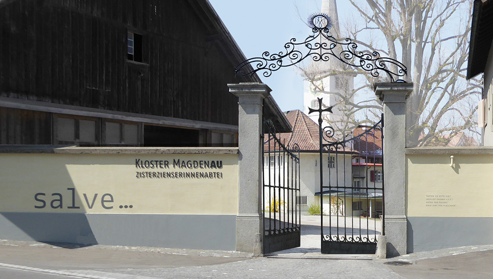 Signaletik: Beschriftung Eingangsportal Kloster Magdenau inkl. Redesign Logo
